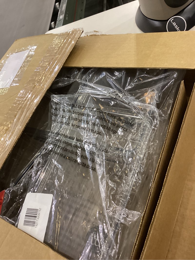 Condition photo showing New/Like New for mDesign Plastic Deep Storage Bin Box Container with Lid and Built-In Handles - Organization for Fruit, Snacks, or Food in Kitchen Pantry, Cabinet, or Cupboard, Ligne Collection, 4 Pack, Clear 10.6 x 6.2 x 5.2 (Pack of 4)