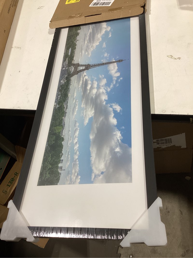 Condition photo showing Good Condition for upsimples 10x30 picture frame, display pictures 8x24 with mat or 10 x 30 without, wall hanging panoramic frames, black, 1 pack black 10x30