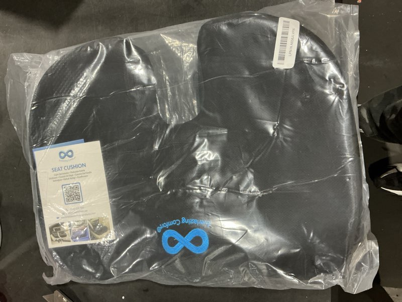 Condition photo showing New/Like New for Everlasting Comfort Doctor Recommended Memory Foam Seat Cushion for Office Chairs & Car - Ergonomic Office Desk Accessories - Cushions for Tailbone Pain Relief, Sciatica (Black, Large) 01. Black Large