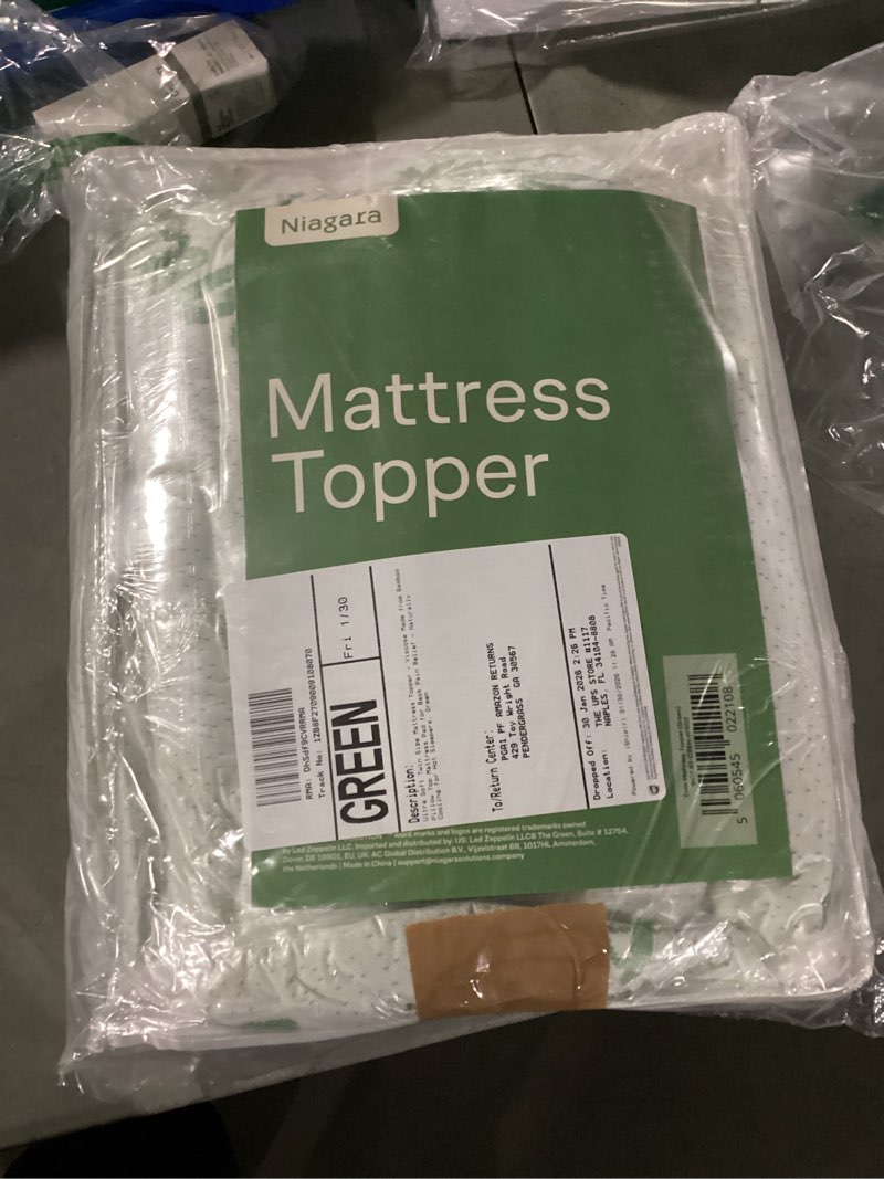 Condition photo showing New/Like New for Ultra Soft Twin Size Mattress Topper - Viscose Made from Bamboo Pillow Top Mattress Pad for Back Pain Relief - Naturally Cooling for Hot Sleepers, Green Green Twin