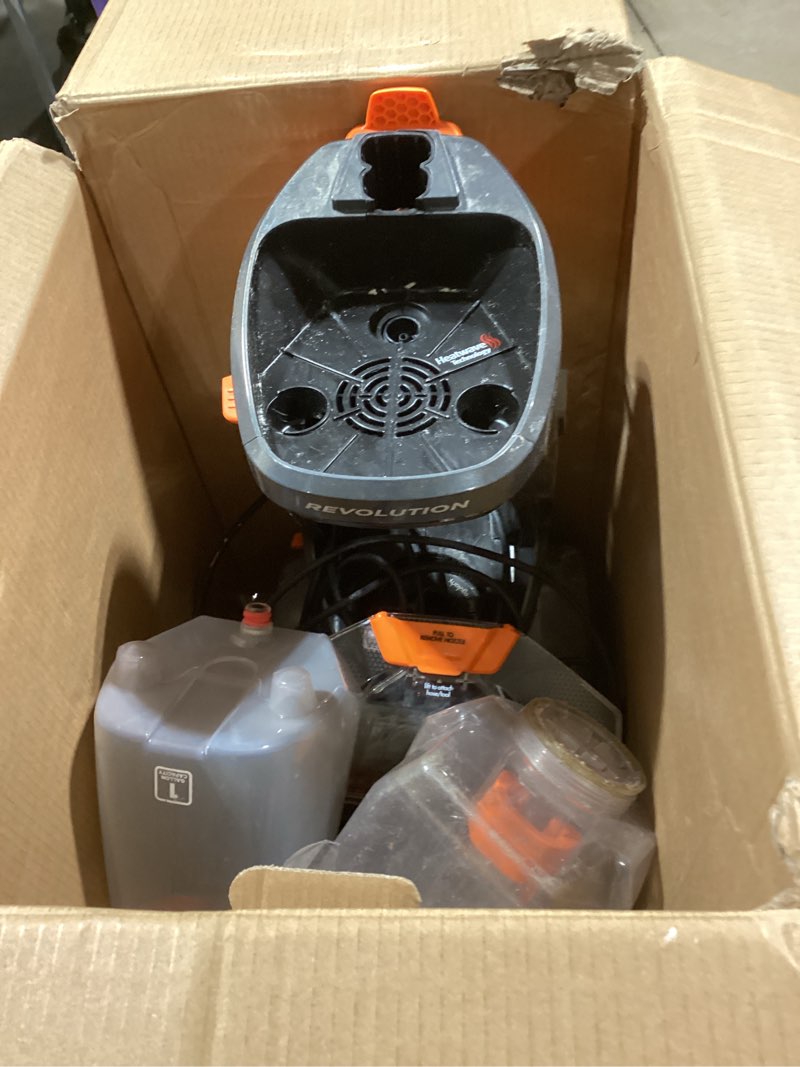 Condition photo showing As Is for BISSELL Revolution HydroSteam Pet Carpet Cleaner, Upright Deep Cleaner, HydroSteam Technology, 2-in-1 Pet Upholstery Tool & Formulas Included, 3432 incomplete 