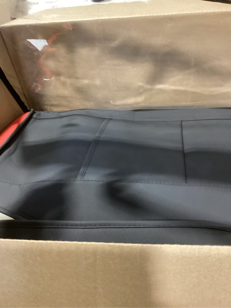 Condition photo showing Good Condition for pic auto leather car seat covers, sports carbon fiber & mesh design, high-back two front set, waterproof automotive seat covers, airbag compatible, universal fit for most cars (black & red) red front two front