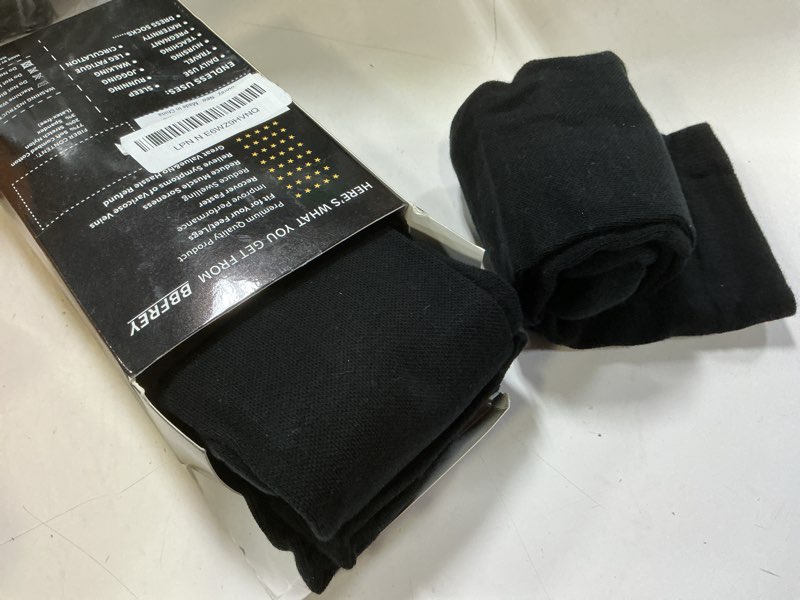 Condition photo showing Good Condition for soft cotton compression socks for women men 20-30mmhg - knee high support for circulation, nurses, pregnancy, travel x-large 3 pairs - black