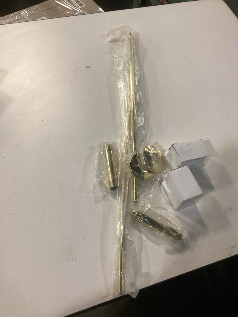 Condition photo showing New/Like New for Westbrass D103KBN-01 1/2" IPS x 3/8" OD x 20" Bullnose Dual Faucet Riser Supply Line Kit with Round Handle Angle Shut Off Valves, Polished Brass