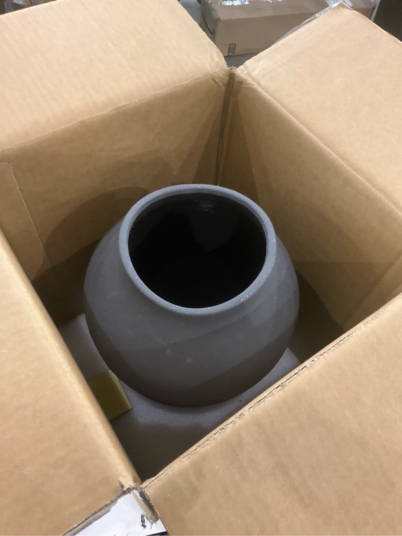 Ceramic Vase - Large 13.6 Inch Tall Floor Vase for Centerpieces, Farmhouse Rustic Minimalist Home De