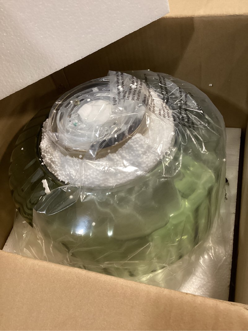 Condition photo showing Good Condition for Mint Green Mid Century Modern Close-to-Ceiling Light 11.02" Vintage Flush Mount Light Fixture with Thickened Glass for Hallway, Kitchen, Corridor, Entryway Lighting