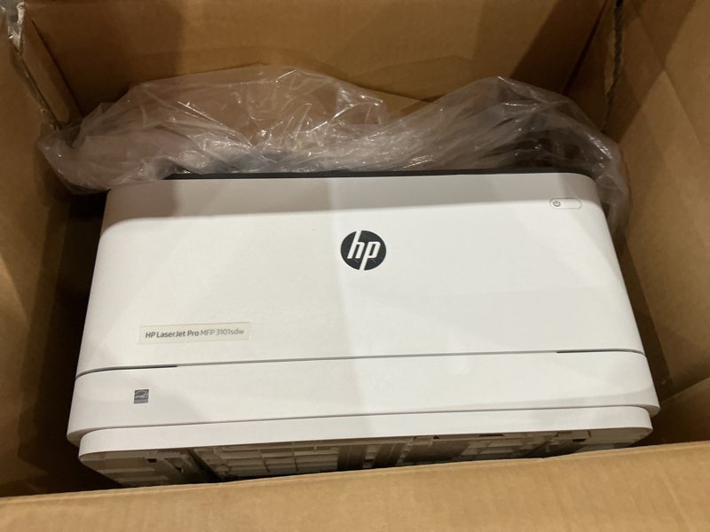 Condition photo showing As Is for hp laserjet pro mfp 3101sdw wireless all-in-one laser printer, office printer, duplex, best-for-small teams (9d2x4f)