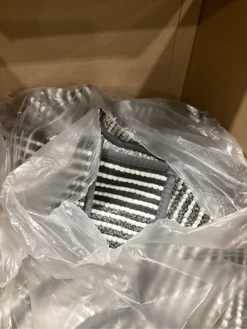 Condition photo showing As Is for BSICPRO Bathroom Rugs and Mats Sets, 2 Piece Thick Absorbent Chenille Bath Mat Rug Set Non Slip, Soft Shaggy Bath Room Floor Mats for Bathroom, Machine Washable (Gray, 24" x 70" Plus 20" x 32") 24" x 70" Plus 20" x 32" Grey