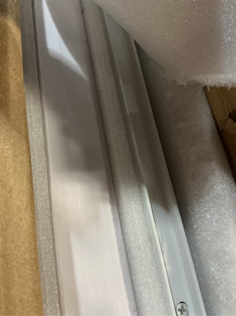 Condition photo showing Good Condition for sliding glass door pet door insert with lock – all-metal frame & magnetic flat closure, no-cut doggie door for large dogs, adjustable height (77 5/8" - 81") m-white white medium