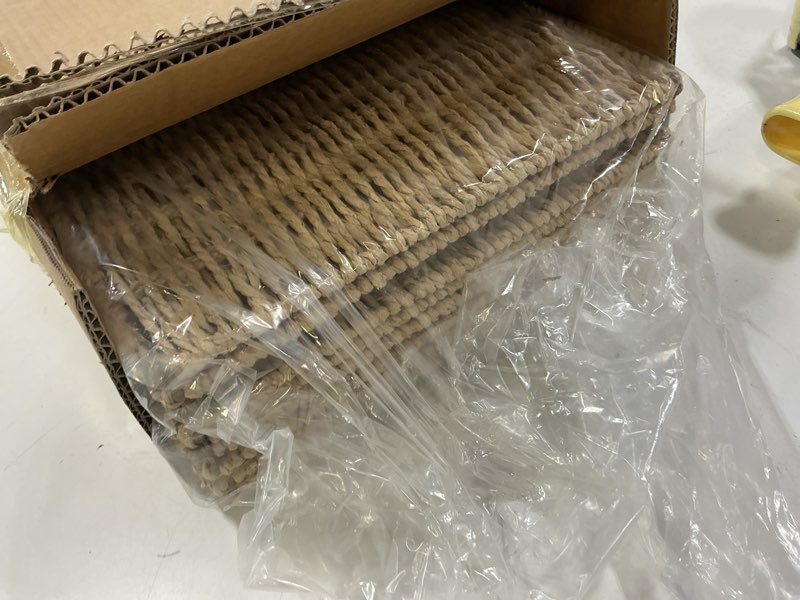 Condition photo showing Good Condition for Foldable Storage Baskets with Handles Paper Rope Storage Baskets Rectangle Collapsible Hand Woven Storage Cubes Bins for Organizing Shelves Living Room Bedroom Pantry (4, 11'' x 11'' x 11'') 11'' x 11'' x 11'', set of 4 Natural