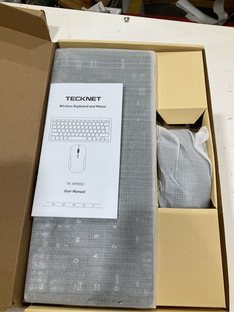 Condition photo showing New/Like New for TECKNET Wireless Keyboard and Mouse Combo, Mini Cordless Computer Keyboard and Mouse Set 2.4GHz, Silent Adjustable 1600 DPI, Quiet Click, Lag-Free for Computer, Laptop, PC, Windows, Mac, Chrome OS Black
