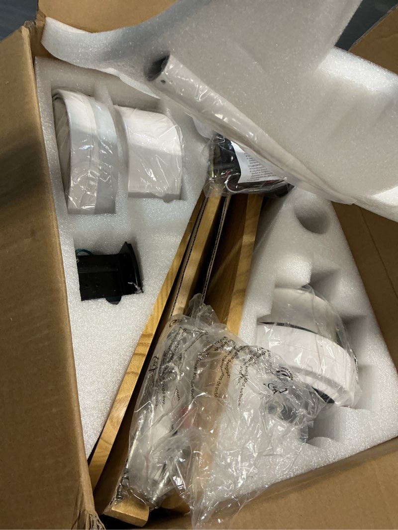 Condition photo showing Good Condition for bojue 42 inch white ceiling fans with lights and remote,dimmable led light,quite reversible dc motor,memory function,modern solid wood indoor outdoor ceiling fan with light for farmhouse bedroom patio natural wood grain 42 inch