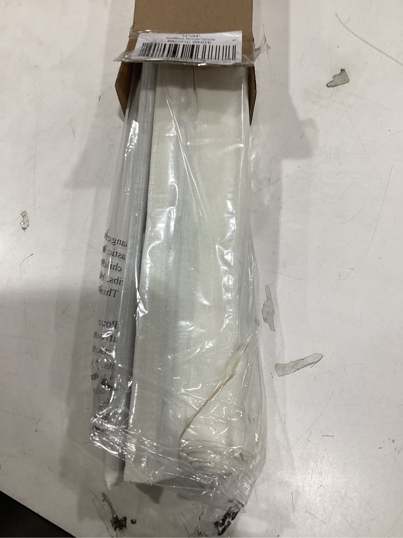 Condition photo showing Good Condition for chicology roman shades for windows, roman window shades, roman shades, window treatments, window shades for home, window shade, 34" w x 64" h, pacific white (semi-sheer/light filtering) pacific white (semi-sheer/light filtering) 2.25"w x 34"h