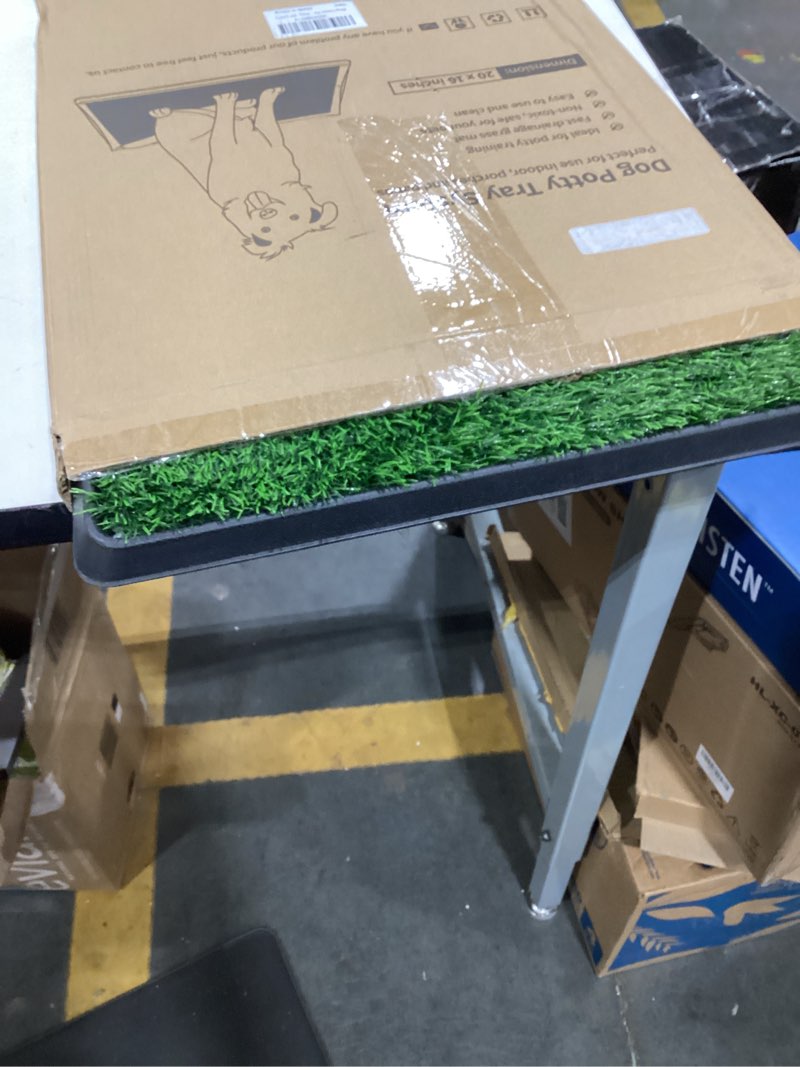 Condition photo showing Good Condition for Dog Grass Pet Loo Indoor/Outdoor Portable Potty, Dog Litter Box, Artificial Grass Patch Bathroom Mat and Washable Pee Pad for Puppy Training, Full System with Trays (Pet Training Tray, 20"x16") 20"x16"?4 Layer Potty System)