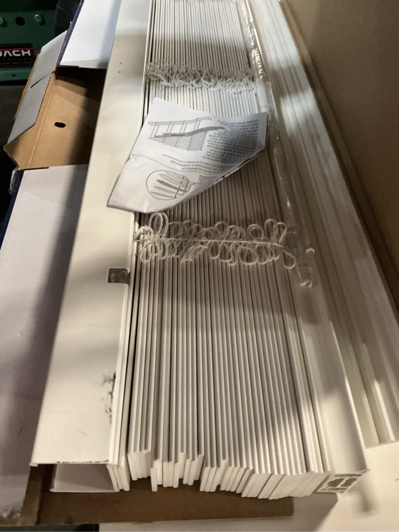 Condition photo showing Good Condition for levolor trim+go 2-in slat width 31-in x 64-in cordless white faux wood room darkening horizontal blinds