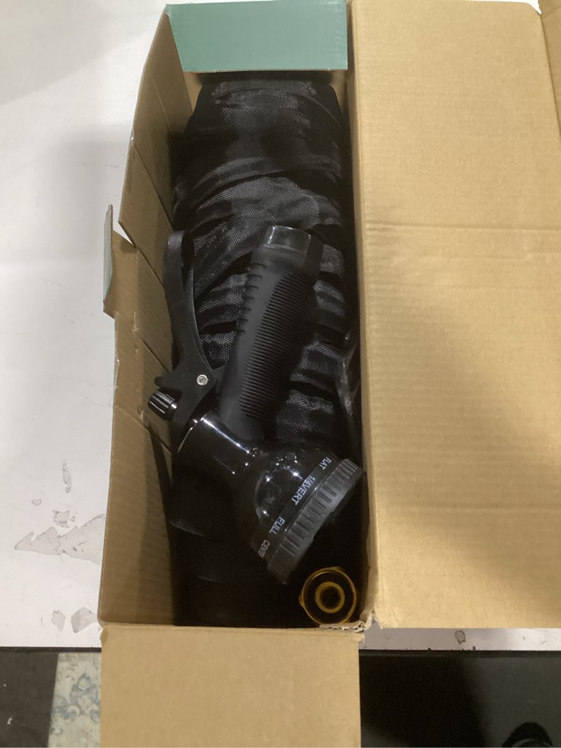 Condition photo showing Good Condition for garden hose 100ft, 3/4" ght non-expanding water hose lightweight, flexible garden hose with 10 function nozzle, kink-free, sturdy, high-pressure, abrasion resistant hoses for yard, garden