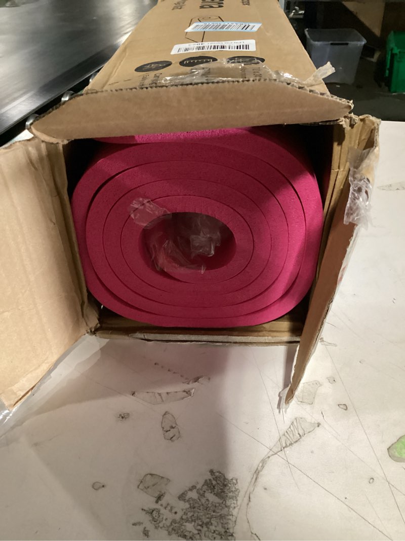 Condition photo showing New/Like New for amazon basics extra thick exercise yoga mat with carrying strap pink 1/2 inch