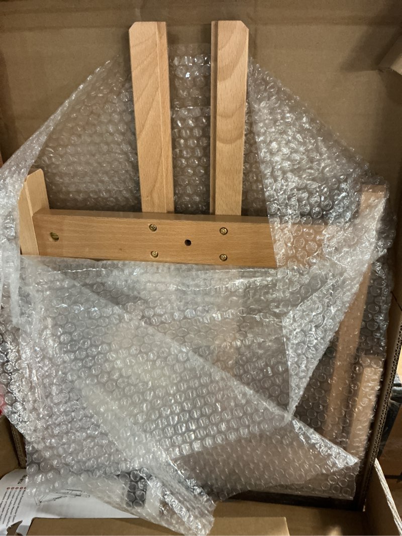 Condition photo showing Good Condition for DJAR Large H-Frame Easel, Versatile Adjustable Beech Wood Studio Easel for Painting, Movable and Tilting Flat Heavy-Duty Floor Easel Stand for Artist, Hold 1 or 2 Canvases up to 78", Natural Natural H-Frame Easel