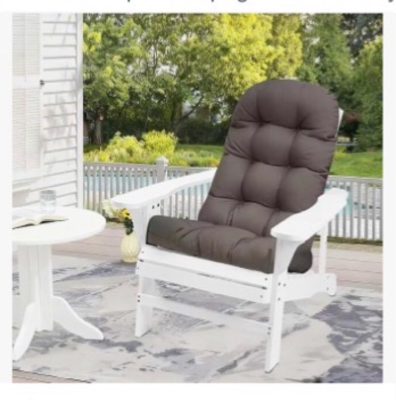 outdoor adirondack chair cushion waterproof with elastic band non slip patio cushions for outdoor furniture thicken rocking chair seat pad dark grey 43\"*20\"*3.9\" dark grey 43\"*20\"4\"