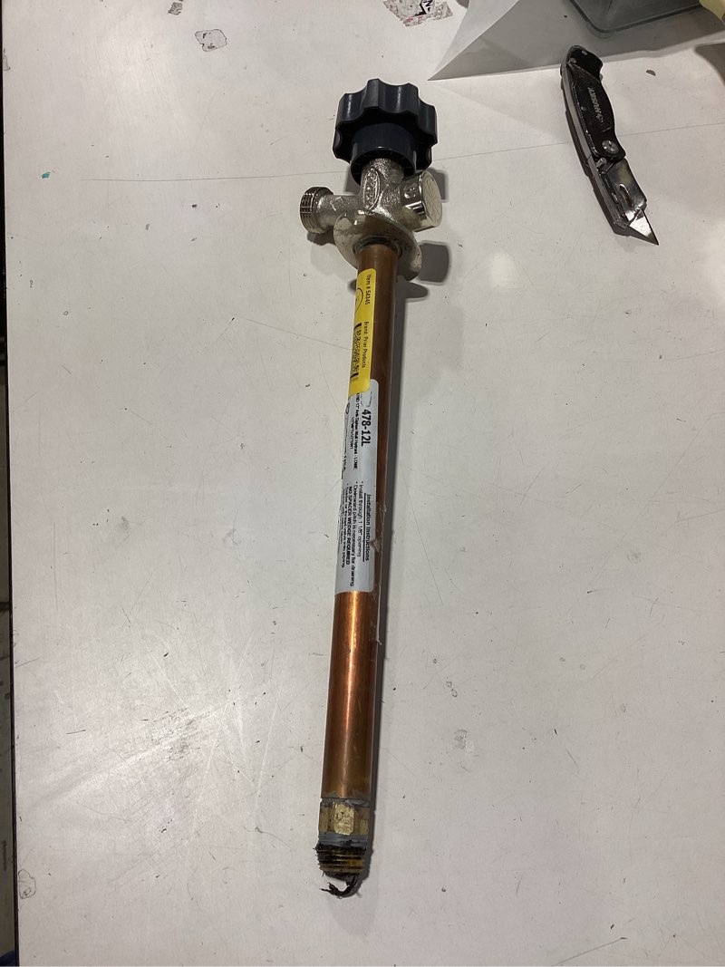 Condition photo showing Good Condition for prier products diamond 12-in l x 1/2-in mip brass anti-siphon frost resistant half turn sillcock item #54345 | model #478-12l
