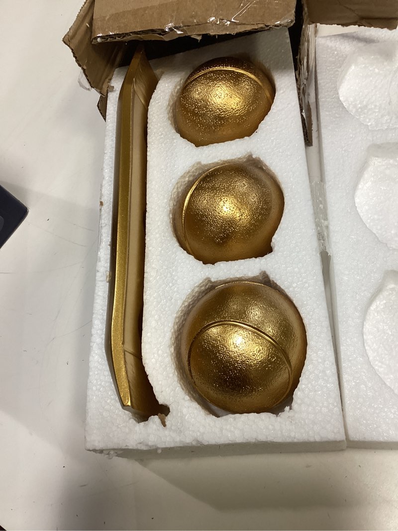 Condition photo showing Good Condition for lccck decorative tray with balls set, gold decor orbs tv stand, coffee table centerpiece, elegant orbs decorative balls for dining kitchen console fireplace decor centro de mesa de comedor