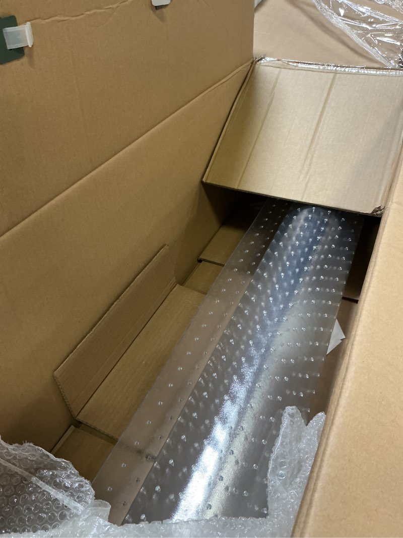 Condition photo showing As Is for Tydle Chair Mat for Carpet, 60" x 46" Chair Mat for Carpeted Floors, Non-Slip Computer Under Desk Plastic Floor Mat for Work Gaming Chairs, Heavy Duty Carpeted Floor Protector for Home Office (Clear) 60"x46" (for carpet) Clear (for Carpet)