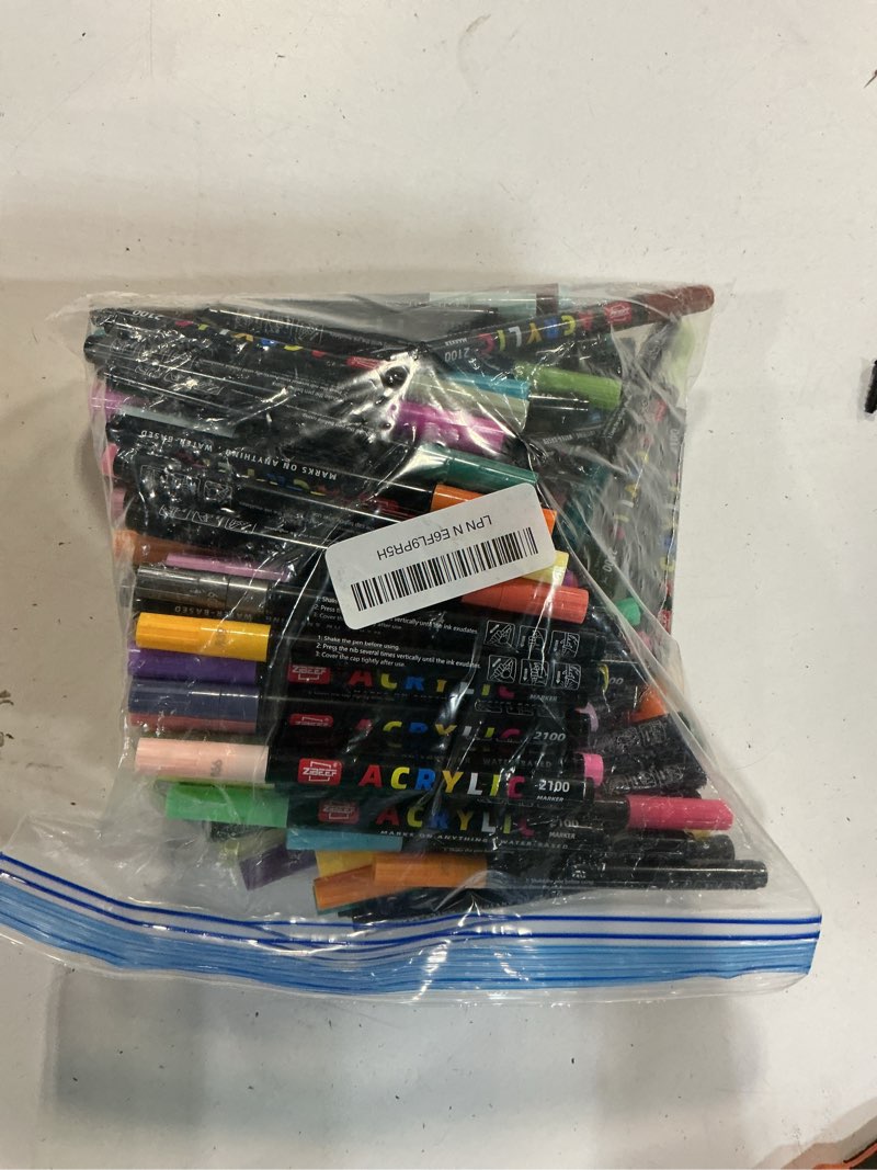 Condition photo showing Good Condition for 168 colors acrylic paint markers and acryliac paint pens for rock, wood, fabric, glass, canvas – paint marker and paint pens, acrylic markers for coloring books & diy crafts