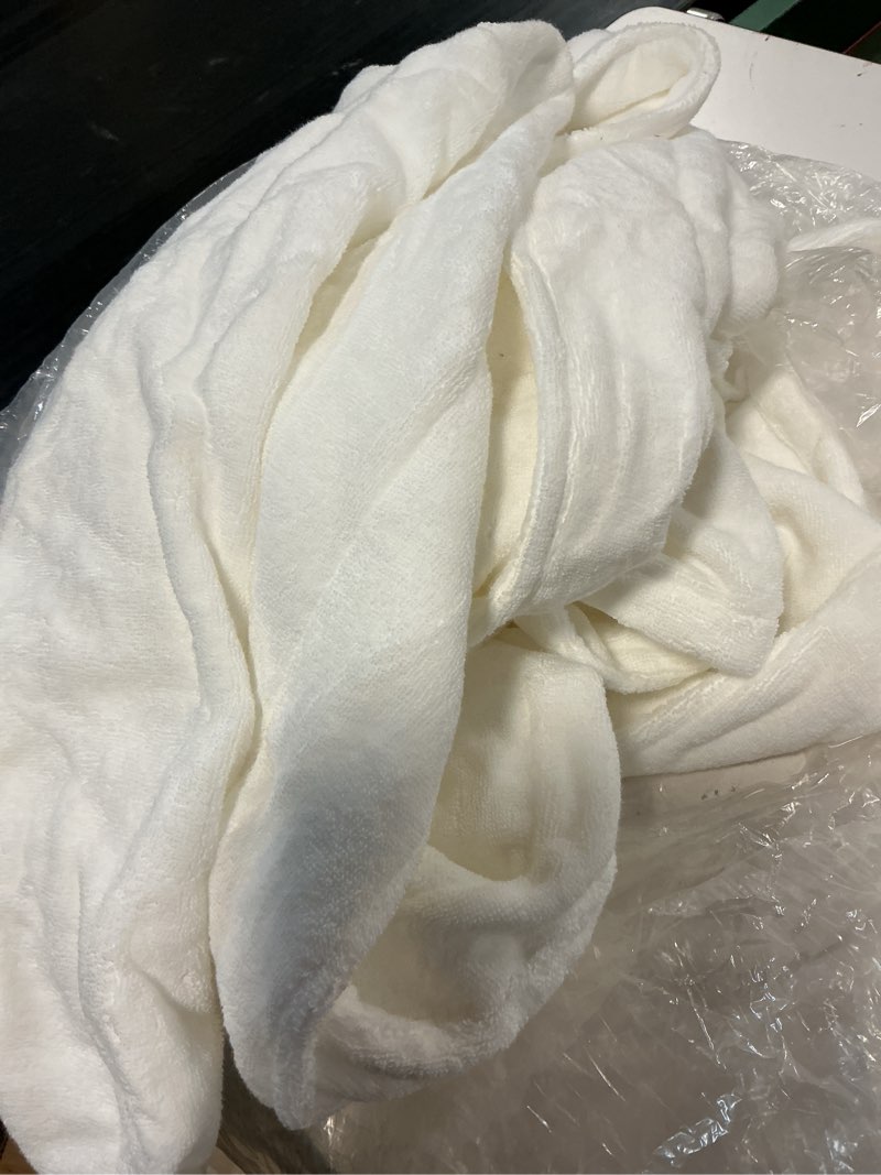 Condition photo showing As Is for turkish cotton terry robe, l, white