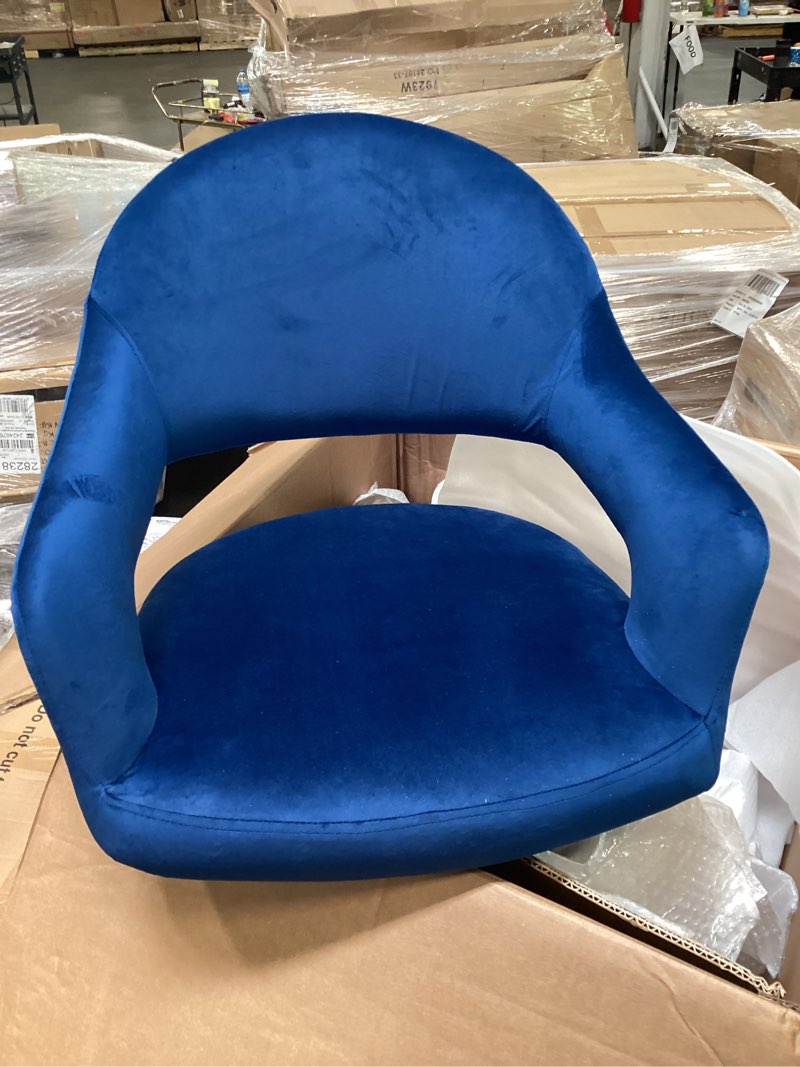 Brooke Black & Blue Panel Back Upholstered Adjustable Height Swivel Stool