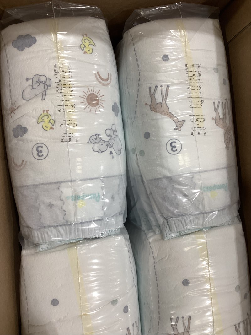 Condition photo showing As Is for Pampers Swaddlers Diapers, Size 3 (13-26 lbs), 136 Count, Absorbent, Keeps Baby Dry and Comfortable, Skin Safe Disposable Baby Diaper (Packaging May Vary) Size 3 136