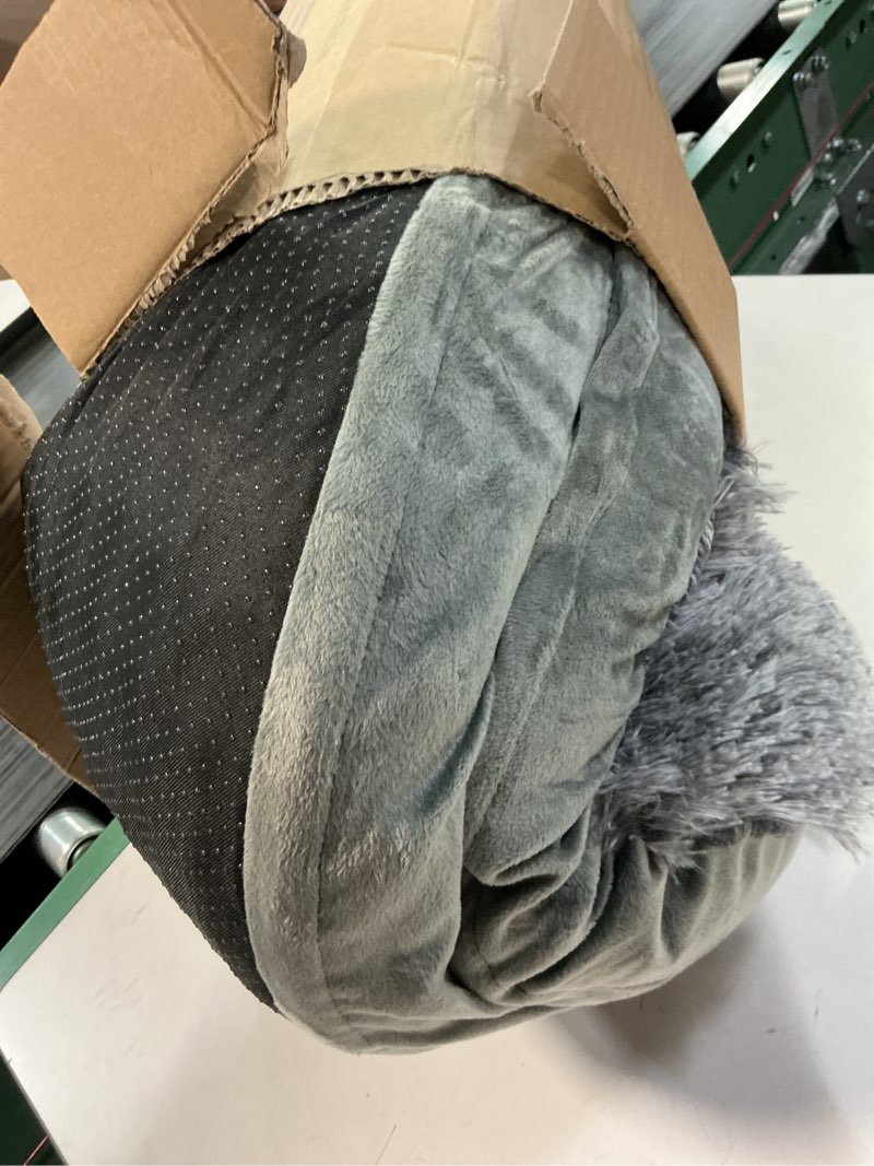 Condition photo showing As Is for 3.7 inch Thickened Orthopedic Dog Beds for Extra Large Dogs, Supportive Dog Sofa Bed with 28D Egg-Crate Foam, Removable Washable Cover, Waterproof Lining, Half-Round Design for Puppy,Senior,Sick Grey 44"Lx32.6"Wx7.6"H