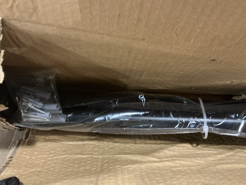 Condition photo showing Good Condition for adjustable 50-85 inches curved shower rod, extra wide, rustproof, round shower curtain rod for bathroom, shower stall, need to drill, black black 50-85 inches