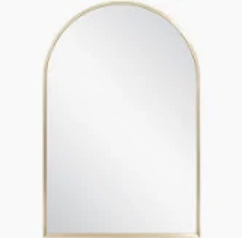 Arched Full-Length Mirror, Aluminum Alloy Frame, Tempered Glass Floor Mirror