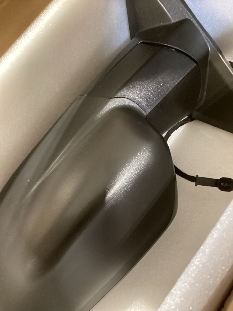 Condition photo showing New/Like New for left driver side mirror compatible with 2014-2018 ram 1500 2500/2019-2022 ram 1500 classic with manual folding power glass heated temperature sensors matte black replace#68462819aa(6pins) l-6pins matte black