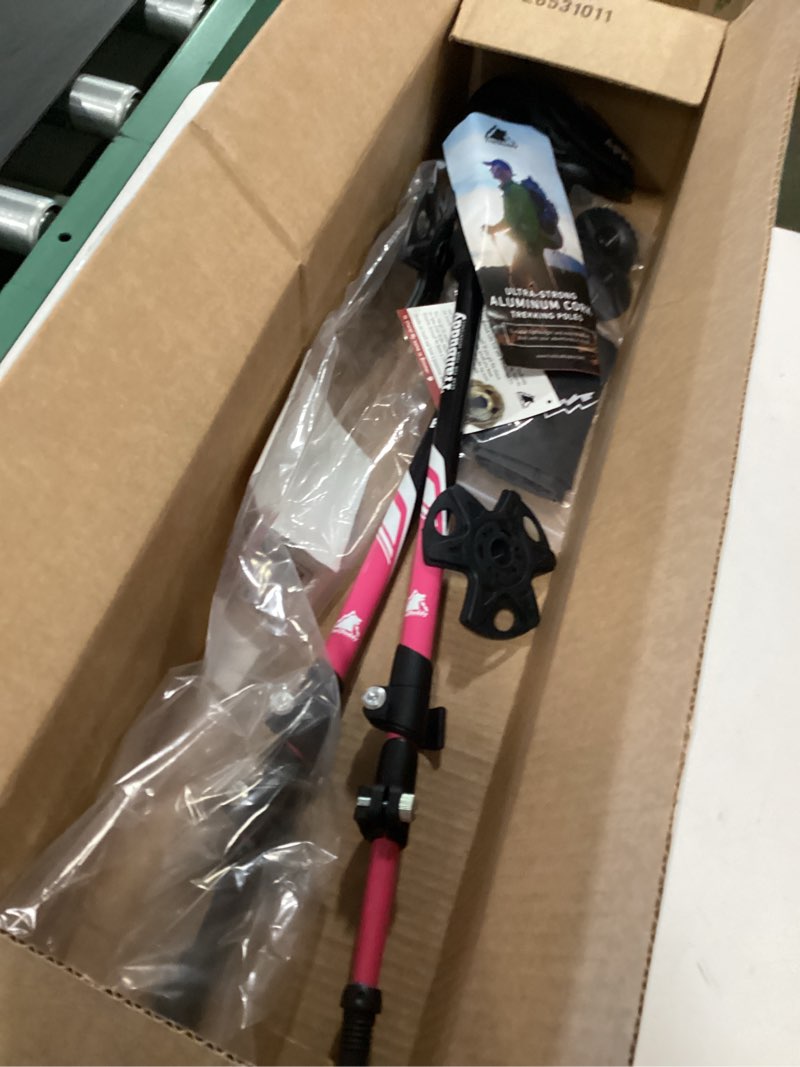 Condition photo showing Good Condition for TrailBuddy Trekking Poles - Lightweight, Collapsible Hiking Poles for Snowshoe & Backpacking Gear - Pair of 2 Walking Sticks for Hiking, 7075 Aluminum with Cork Grip Berry Pink