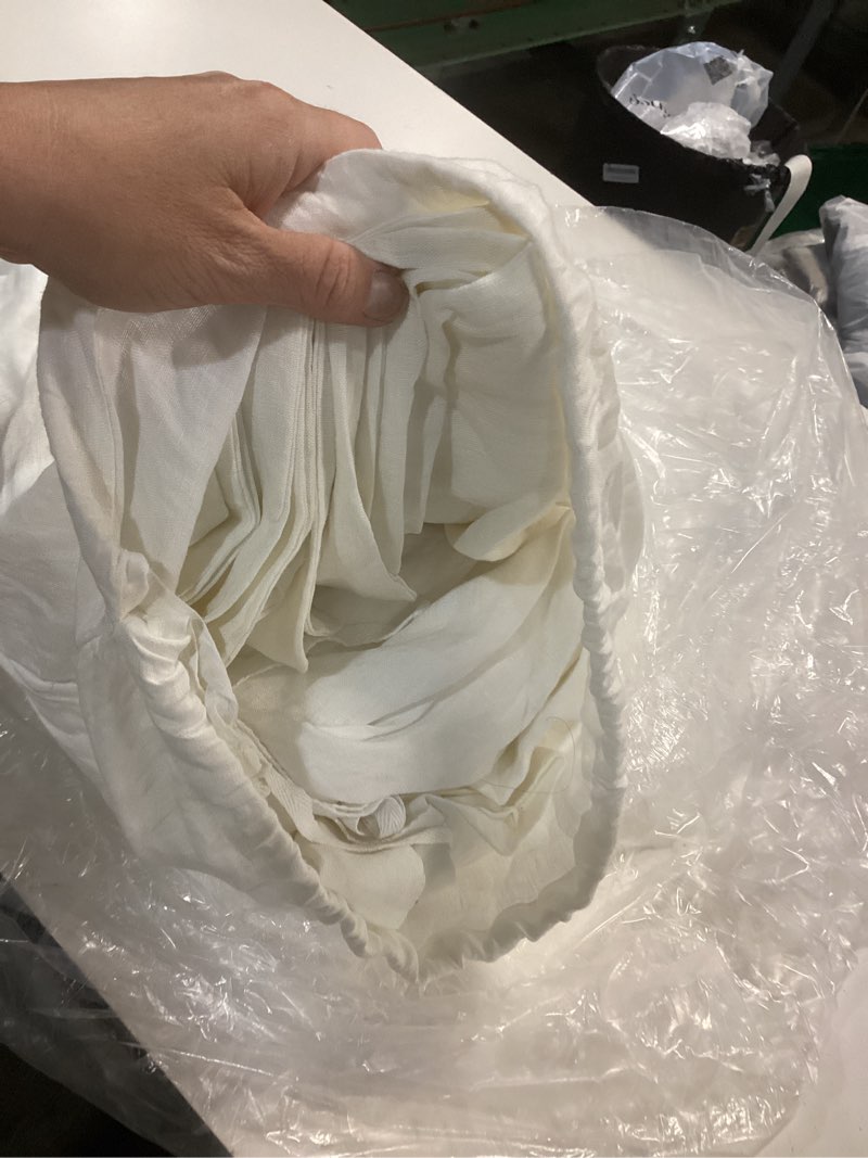Condition photo showing As Is for european linen duvet cover set, white, king/cal king