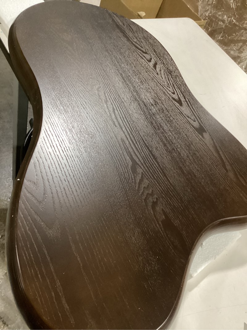 Condition photo showing As Is for HollyHOME Cloud Coffee Table, Unique Design Accent Table for Living Room and Bedroom, Stylish and Functional Furniture Piece-Durable and Easy to Clean, Free Shape with 3 Legs, 33.9in, Dark Walnut