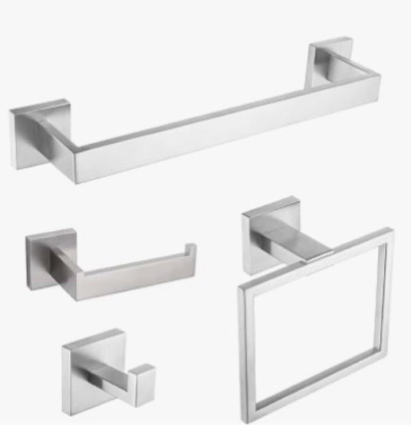 Bathroom Hardware Set – Modern Bathroom Accessory Set with Towel Racks for Bathroom, Towel Bar Set, 