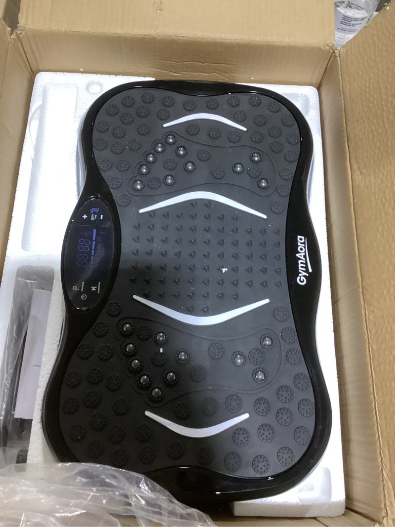 Condition photo showing Good Condition for vibration plate exercise machine for whole body workout, 330 lbs lymphatic drainage machine for weight loss, 120 adjustable speed vibration platform w/resistance bands & bulit-in-usb speaker