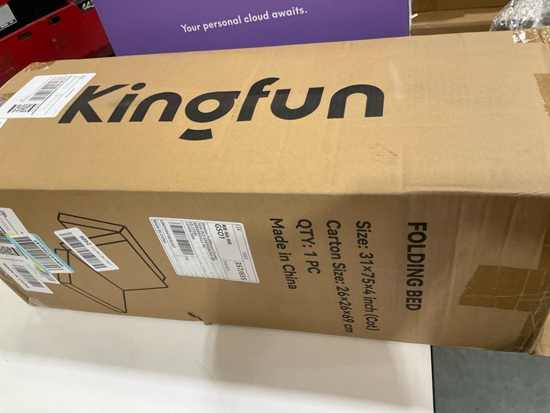 Condition photo showing Good Condition for kingfun foldable mat 3.95 inch folding mat tri-fold gel memory foam breathable with storage bag, portable floor guest bed soft for sleeping camping, gray, cot size