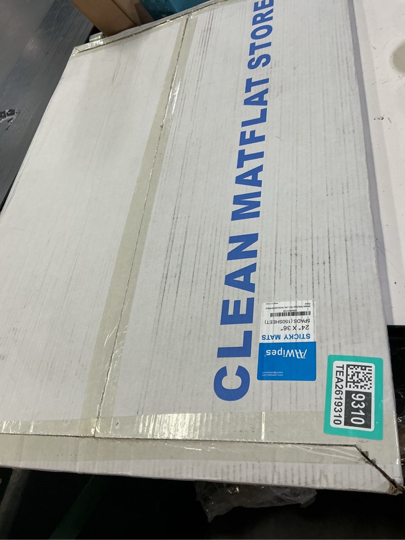 Condition photo showing New/Like New for AAwipes Sticky Mat Tacky Pads Adhesive 24" x 36" 5 Packs, 30 Sheets/Packs, 150 Sheets Total Blue Cleanroom Floor Mats Remove Dirt for Laboratory Construction Hospital Shoes