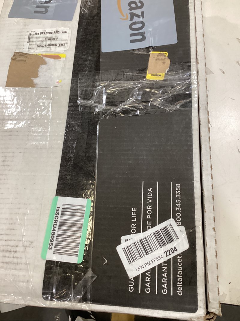 Condition photo showing As Is for Delta Trinsic Touchless Bar Faucet with Touch Technology, Black Stainless Prep Sink Faucet with Pull Down Sprayer, Single Hole, Black Stainless 9959TL-KS-DST