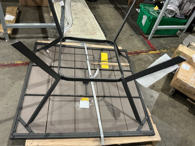 style selections elmhurst square outdoor dining table 42-in w x 42-in l with umbrella hole