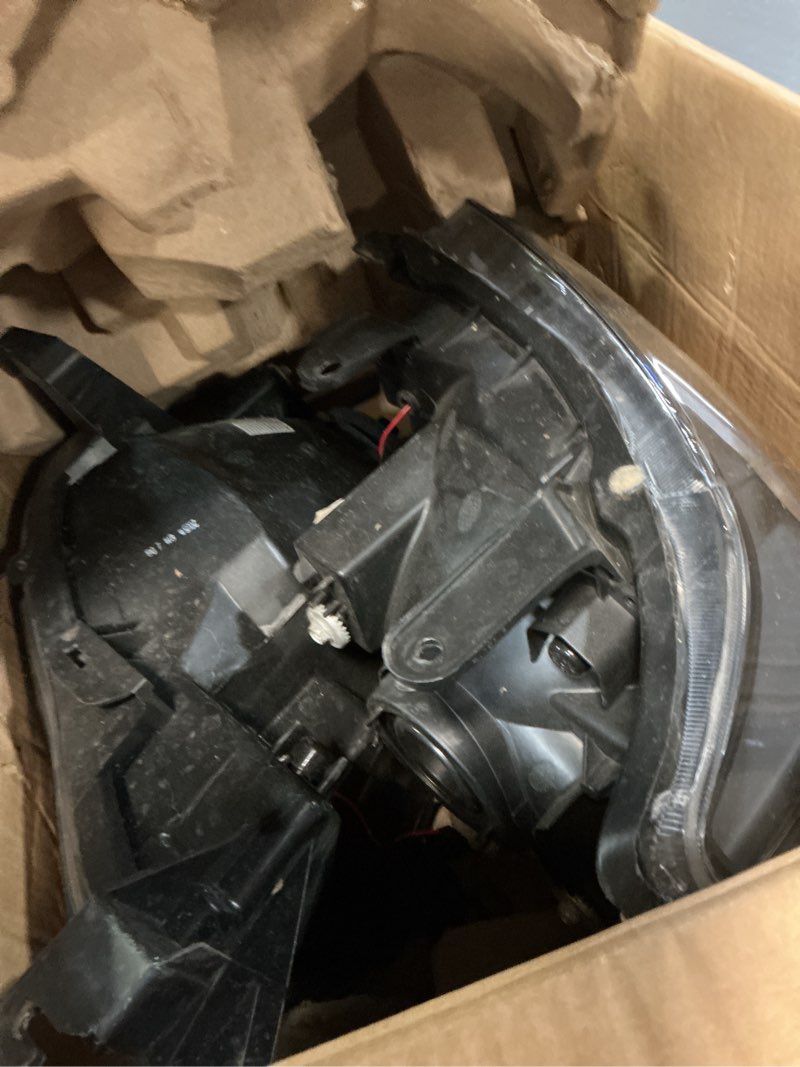 Condition photo showing As Is for pit66 led drl headlights assembly compatible with toyota tacoma 2005-2011 smoke lens black housing clear reflector headlamps driver and passenger side lights fit tacoma 2005-2011 smoke