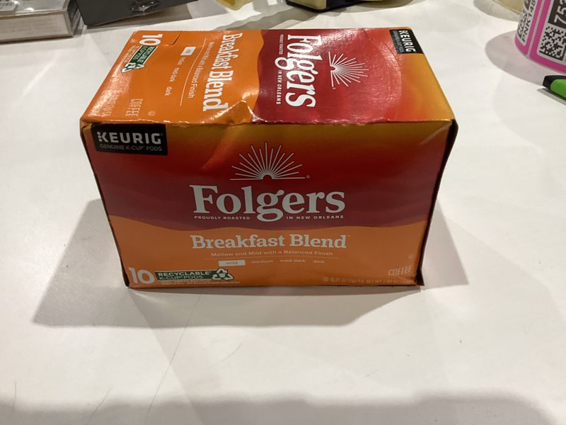 Condition photo showing New/Like New for Folgers Breakfast Blend Coffee, Mild Roast, Keurig K-Cup Pods, 10 Count Box Breakfast Blend 10 Count (Pack of 1)