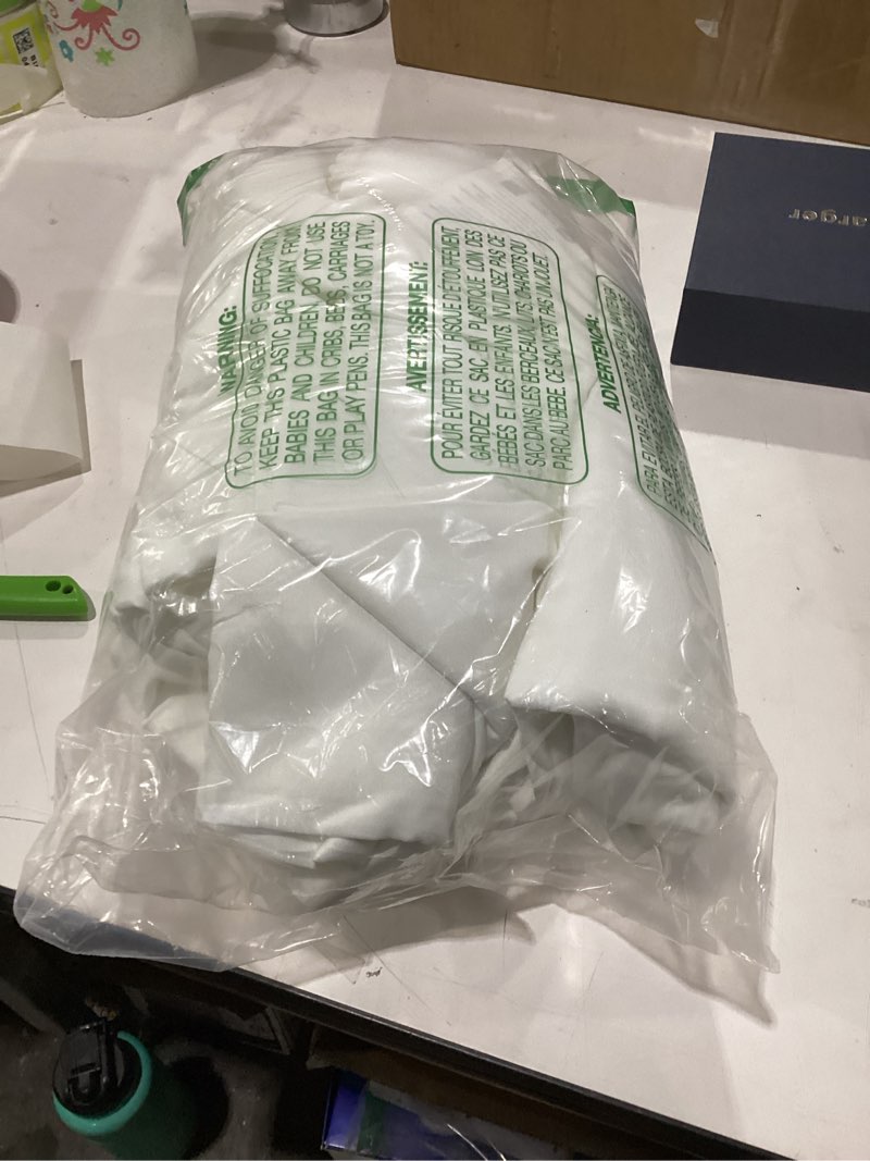 Condition photo showing As Is for Queen Sheet Set Deep Pocket - 4 Piece Extra Soft Queen Bed Sheets - Side Storage Pocket Fitted Sheet & Pillowcase & Flat Sheet - Easily Fits 16in to 24in Pillow Top Air Bed Mattress - White