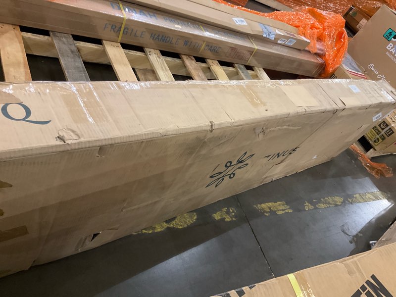 Condition photo showing As Is for ZINUS Vivek Deluxe Wood Platform Bed Frame with Headboard, Wood Slat Support, No Box Spring Needed, Easy Assembly, Queen