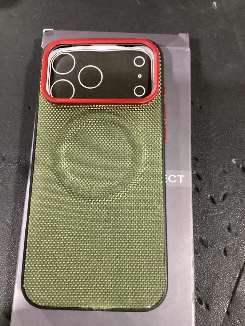 Condition photo showing Good Condition for deerlamn strong magnetic case for iphone 17 pro max 6.9-inch,[compatible with magsafe][military grade drop protection] clear slim shockproof protective phone cover-transparent+orange for iphone 17 pro max 6.9-inch transparent+orange