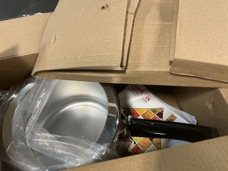 Condition photo showing As Is for hawkins aluminium 5 litre classic pressure cooker, best inner lid cooker, silver (cl50) 5.3 quarts