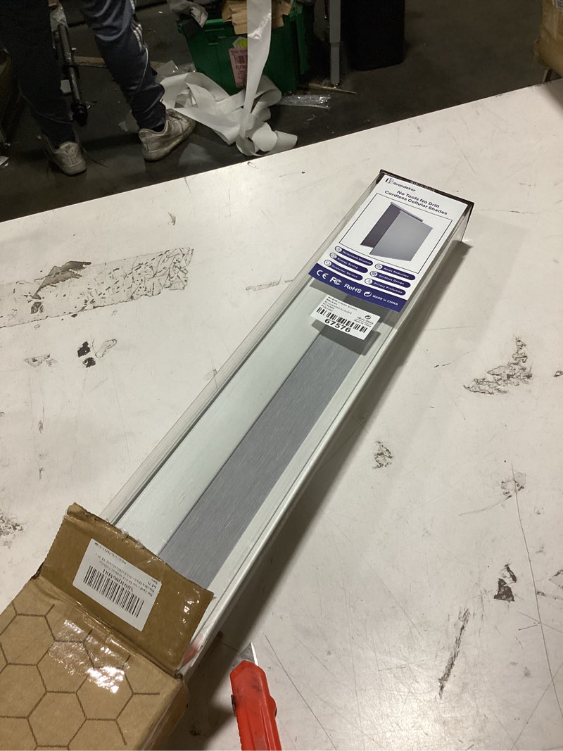 Condition photo showing As Is for grandekor no drill cellular shades cordless,34" w x 64" h,no drill blackout honeycomb blinds for indoor windows,blackout-white-white blackout-white-white 34"w x 64"h